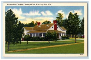 c1940s Richmond County Country Club Rockingham NC Unposted Postcard 