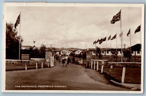 Ayrshire Scotland Postcard The Entrance Prestwick Airport 1959 RPPC Photo