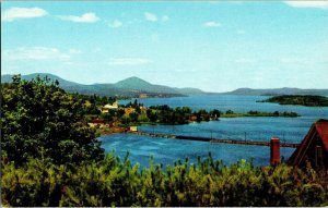 Lake Memphremagog Northern Vermont Newport Owls Head Border Postcard Vintage UNP 