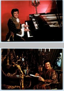 2 Postcards LIBERACE MUSEUM, Las Vegas NV ~ CZAR NICHOLAS Costume & Desk 4x6