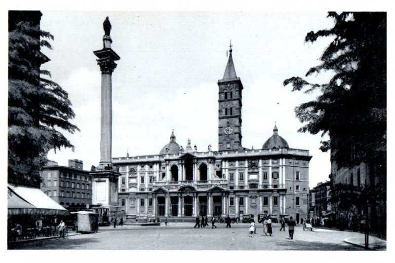 Basilica of Santa Maria Maggiore Rome Italy Black And White Postcard ...