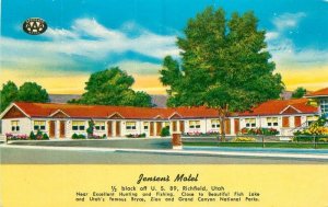 1950s Utah Richfield Jensen's Motel roadside Colorpicture Postcard 22-11613
