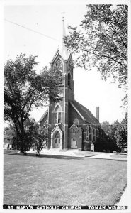 Saint Mary'S Catholic Church Real Photo Tomah WI 