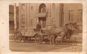 RPPC Large Heavy Duty Two Horse Pulled Work Wagon in Seattle, Washington~108743