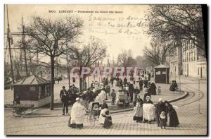 Old Postcard Lorient Walk Course Quays Women Kids Nannies