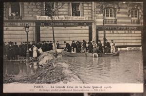 Mint Paris Real Picture Postcard RPPC The great flood of the Seine