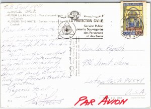 Postcard Algeria Algiers the White General View of the Casbah 1971