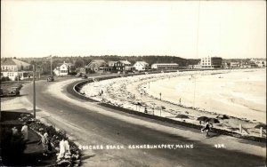 Kennebunkport Maine ME Gooches Beach Real Photo Vintage Postcard