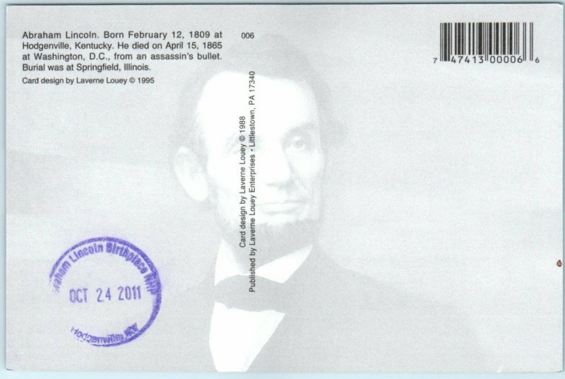 Postcard - Abraham Lincoln 1809-1865 - 16th President of the United States 