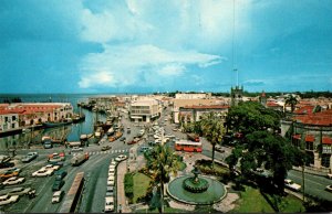 Barbados Bridgetown View Of Dowtown and Trafalgar Square