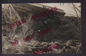 Garnett KANSAS RPPC c1910 TRAIN WRECK Missouri Pacific Railroad DEAD MULES!!