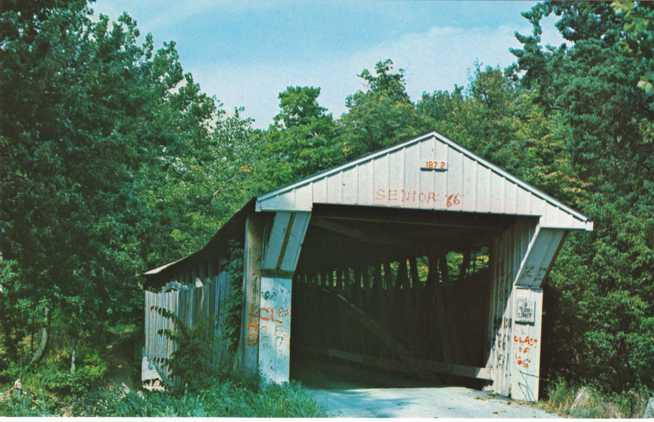 Adams Mill Covered Bridge Near Cutler, Carroll County, Indiana