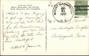 Mt. Washington NH Halfway House Cog Railway Old Postcard