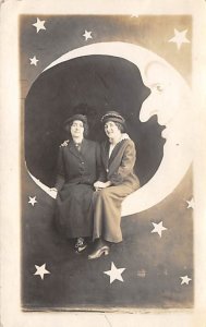 Women Posing in Moon Backdrop Women Posing in Moon Backdrop