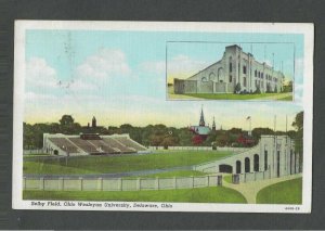 1945 Post Card Delaware Oh Selby Field & Ohio Wesleyan University