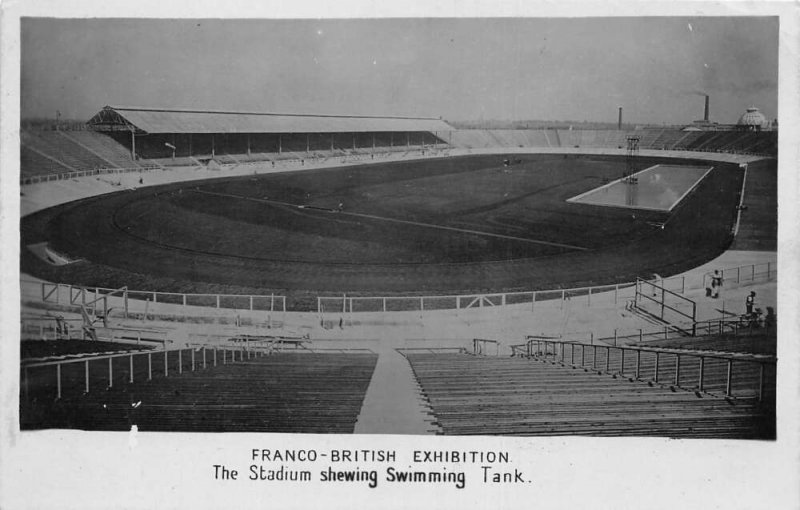 London England Franco British Expo Stadium Swimming Tank Real Photo PC AA60844