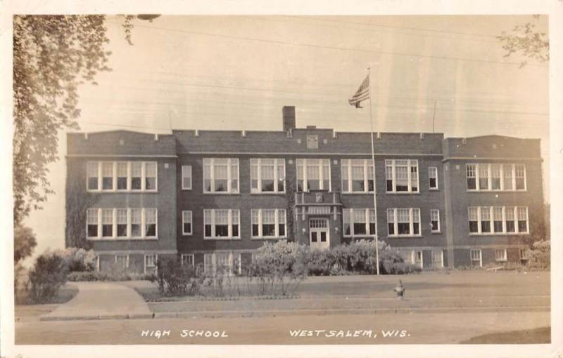 West Salem Wisconsin High School Real Photo Antique Postcard K94797