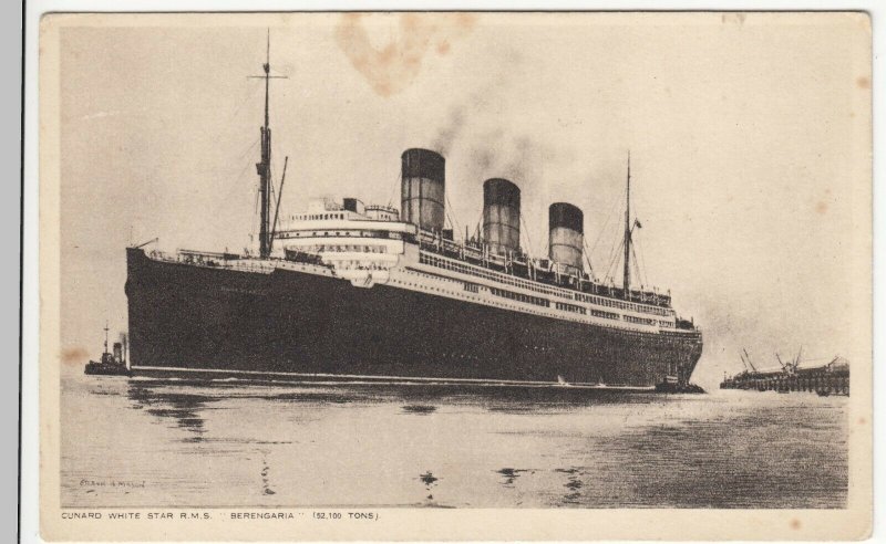 Shipping; Cunard Liner RMS Berengaria PPC, Unposted, c 1930's