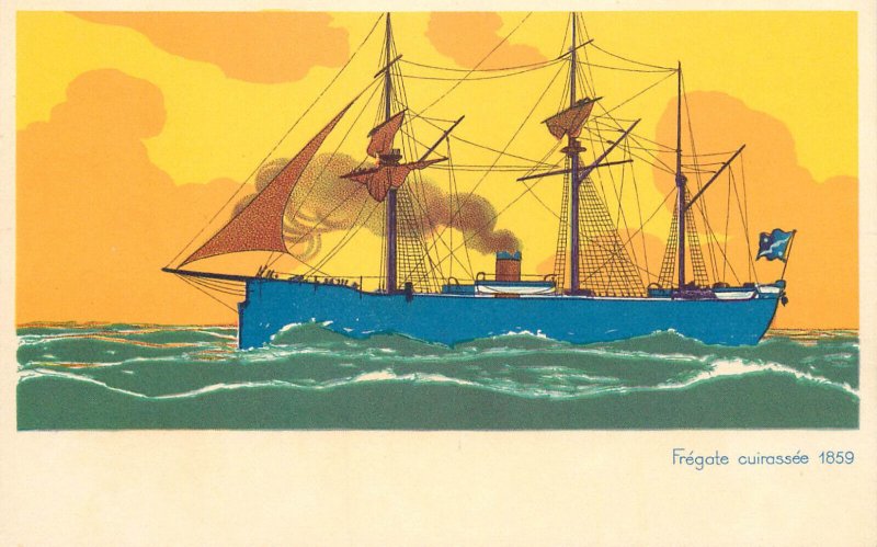 Belgian Maritime League sailing vessel ship armored frigate 1859