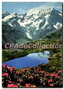 Modern Postcard The Alps Spring Scenic high altitude Lake Lauzon