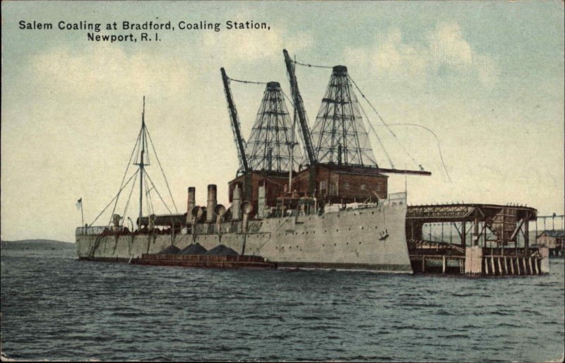 Newport Rhode Island RI Bradford Coaling Station Coal Mining c1910 Postcard