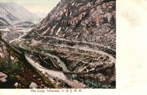 Colorado, C. & SRR, Loop Rocky Railroad Mountains Georgetown, Vintage Postcard