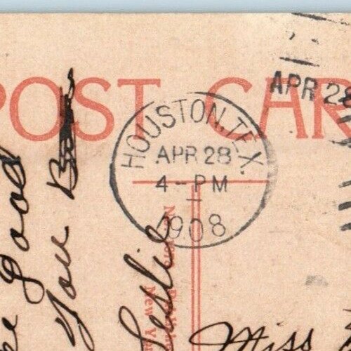 1908 Busy Scene Along The Water Front Galveston Texas TX Antique Postcard 