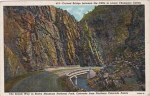 Colorado Rocky Mountains National Park Curved Bridge Between Cliffs In Lower ...