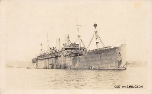 J81/ Ship RPPC Postcard c1940s U.S.S. George Washington Military Ship 454
