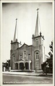 Key West FL Catholic Church Real Photo Postcard