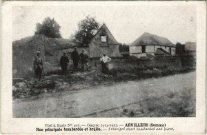 CPA Guerre ARVILLERS Rue principale (25559)