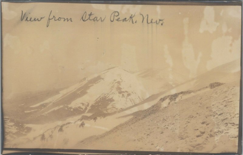 RPPC c1910 View from Star Peak Nevada in June mountain photo postcard C596 