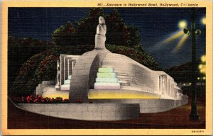 California Hollywood Entrance To Hollywood Bowl 1953 Curteich