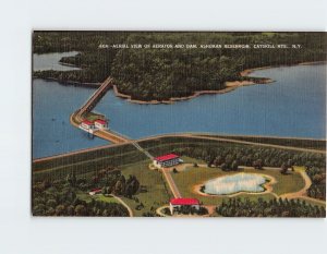 M-168991 Aerial View of Aerator & Dam Ashokan Reservoir Catskill Mountains NY