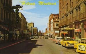 Last Chance Gulch Helena Montana MT Harvey Hotel Matts Club Taxis Postcard E12