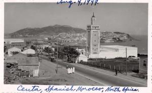 Ceuta North Africa birds eye view town and harbor real photo pc Y12013