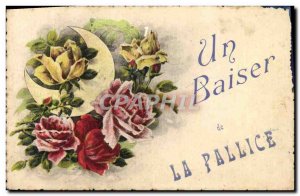 Old Postcard A Kiss Pallice