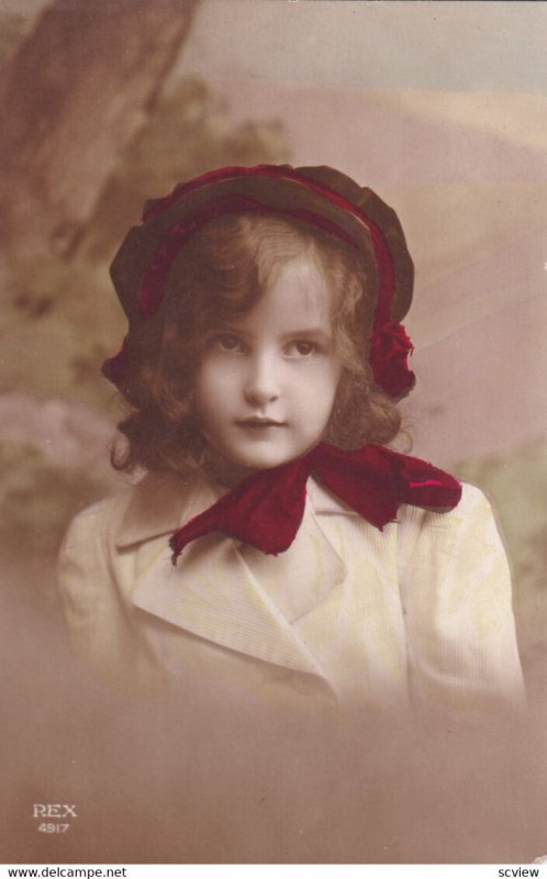 RP: Portrait of Little Girl wearing Red Bonnet, 1900-10s