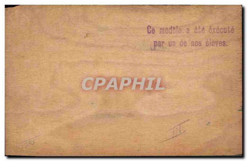 Old Postcard Fancy (wooden) Bird