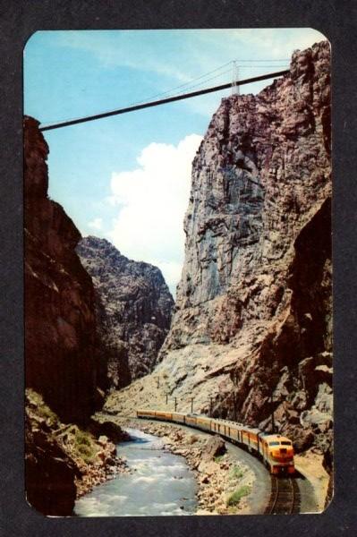 CO Diesel Railroad Train Royal Gorge Bridge nr Canon City Colorado Postcard RR