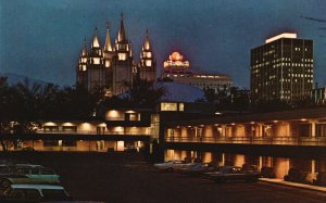 Vintage Postcard Hotel Utah Motor Lodge Dramatic Entrance Salt Lake City Utah