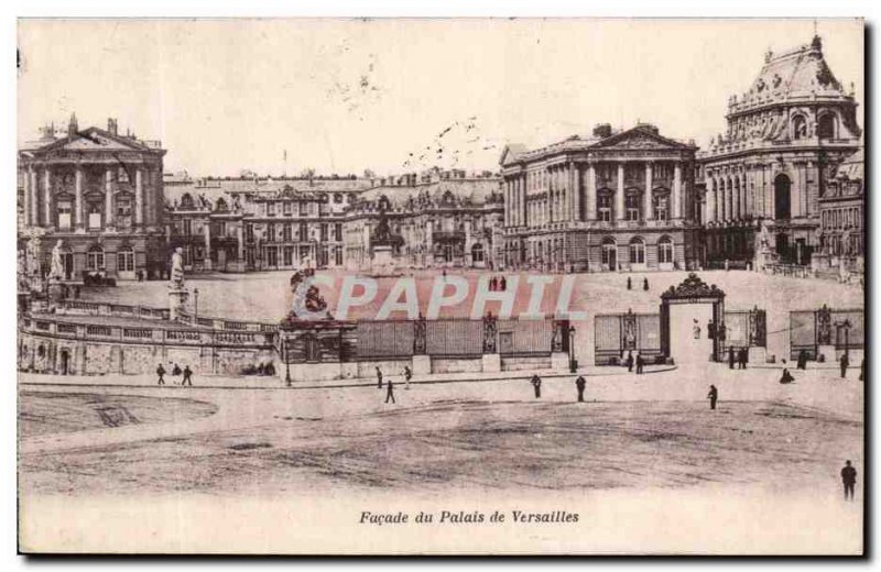 Old Postcard Facade of the Palace of Versailles