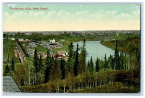 c1910 Edmonton Alberta Canada View from South River Houses Unposted Postcard