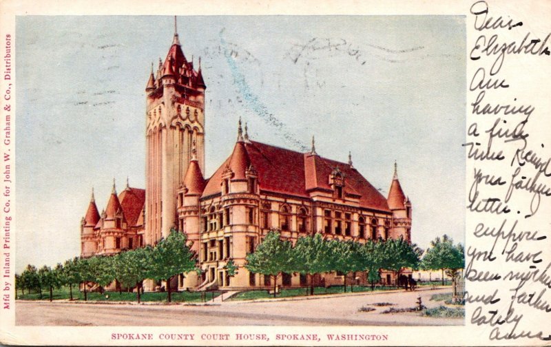 Washington Spokane County Court House 1906