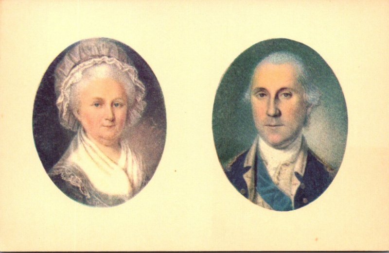 Miniature Portraits Of George and Martha Washington By Charles Wilson Peale a...