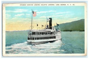 Steamer Horicon Huletts Landing Lake George NY New York Ship Postcard (BO14)