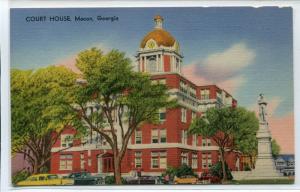 Court House Macon Georgia linen postcard