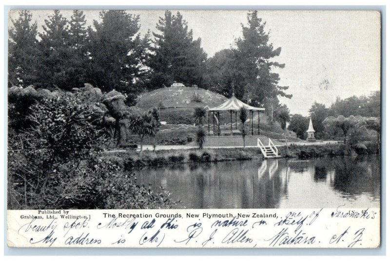 1907 The Recreation Grounds New Plymouth New Zealand Posted Antique Postcard