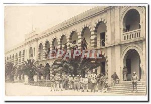 Tunisia Postcard Old Photo Card settlers (barracks of the 26 trains stationed...