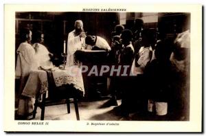 Belgian Congo -Carte Postale Ancienne Baptism d & # 39adulte -Mission Salesian